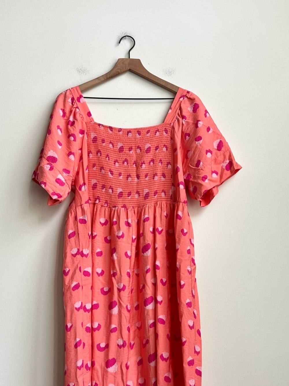Michelle Mcdowell Daphne Dress Size Large Rough Runner Coral Midi Tiered Preppy - Picture 12 of 16